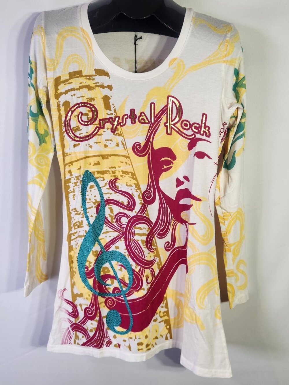 Crystal Rock by Christian Audigier Limited Edition #755/1000 Repunzel Tee Size L
